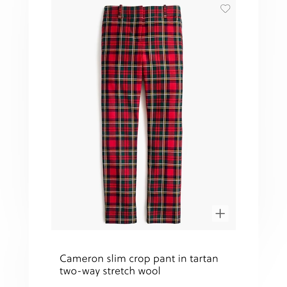 J. Crew Cameron Tartan Plain Pants